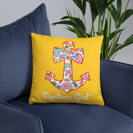Pontoon Girl® - Basic Pillow with Cute Anchor