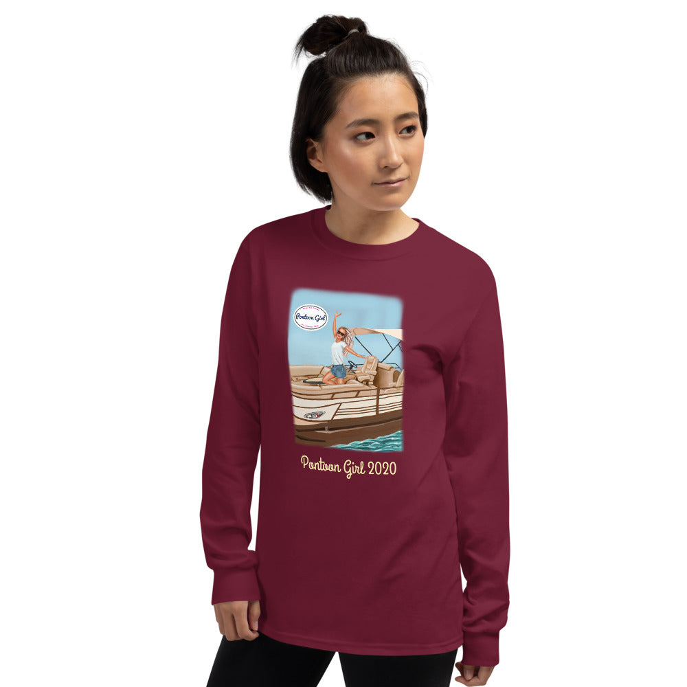 Pontoon Girl Sketch Unisex Long Sleeve Shirt