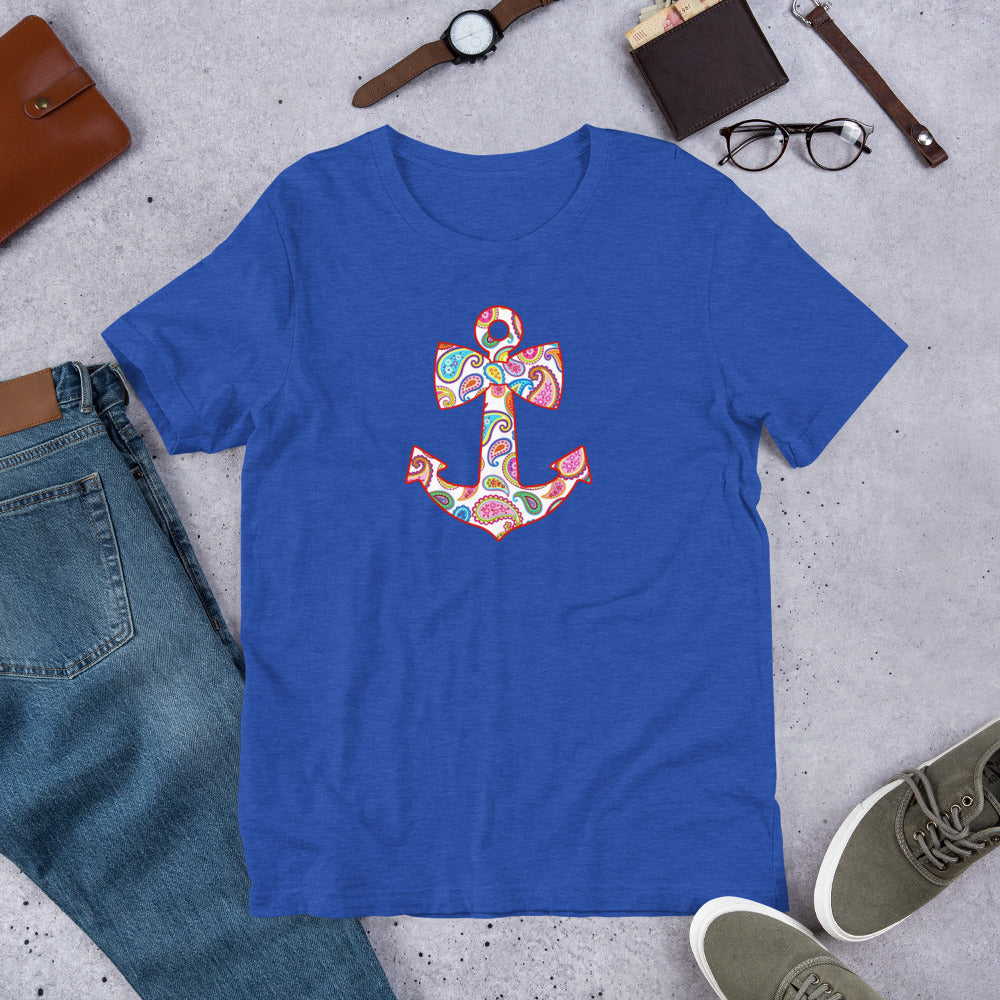 Paisley Anchor Short-Sleeve Unisex T-Shirt S6pg