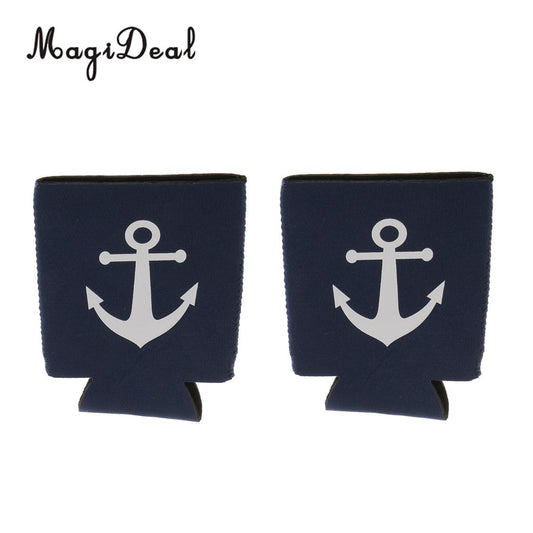 Nautical Deal - Can Coolers Pair - Anchors