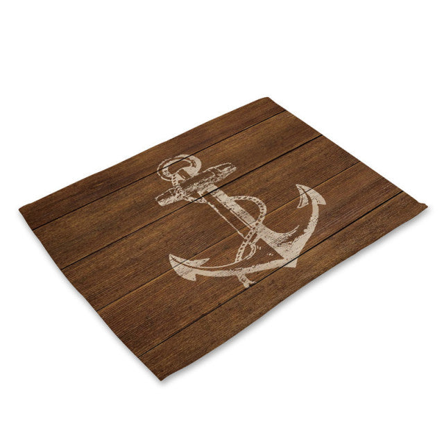 Nautical Deal - Placemat - Teak Style Anchor