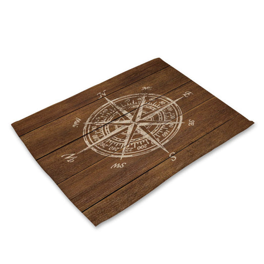 Nautical Deal - Placemat - Teak Style Compass
