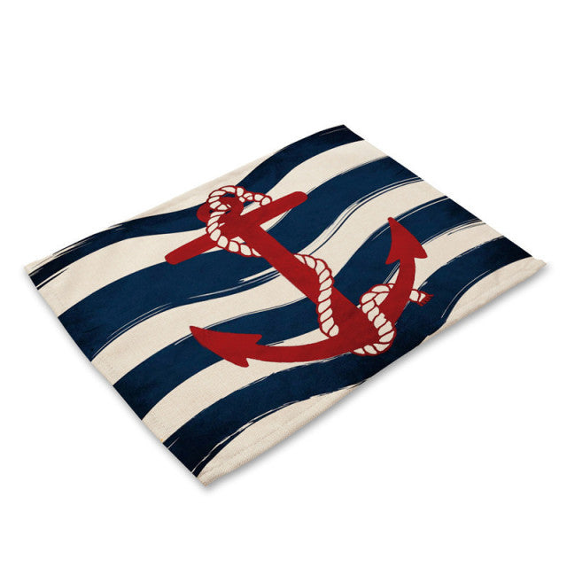 Nautical Deal - Placemat - Wavy Line Anchor