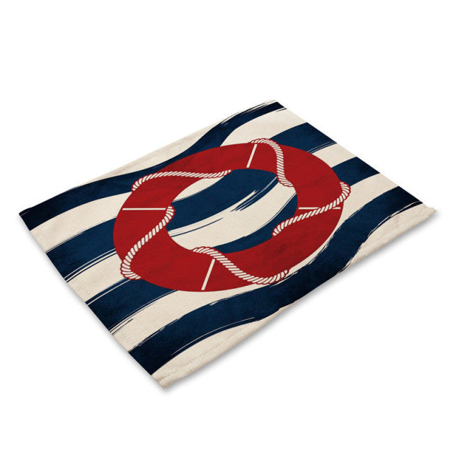 Nautical Deal - Placemat - Wavy Line Life Ring