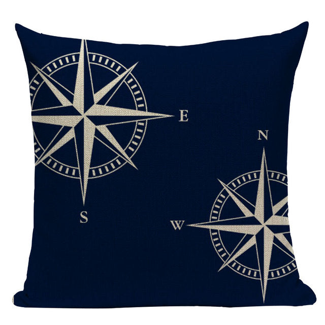 Nautical Deal - Pillow Case - Compass Pattern
