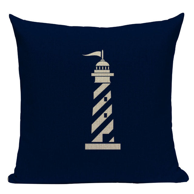 Nautical Deal - Pillow Case - Stripe Light House