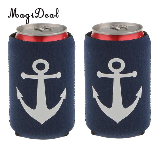 Nautical Deal - Can Coolers Pair - Anchors