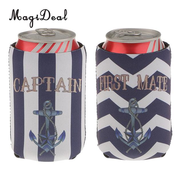 Nautical Deal - Can Coolers Pair - Captain and First Mate